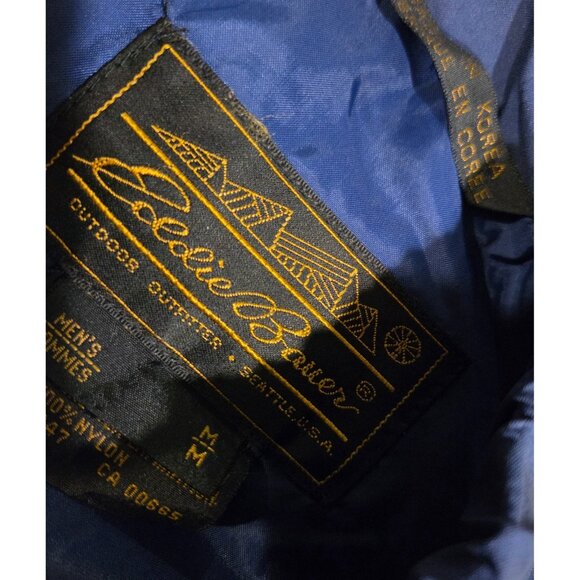 Vtg Eddie Bauer Gore Tex Windbreaker Pants Mens M Blue Drawstring Zip Ankle - Picture 15 of 16